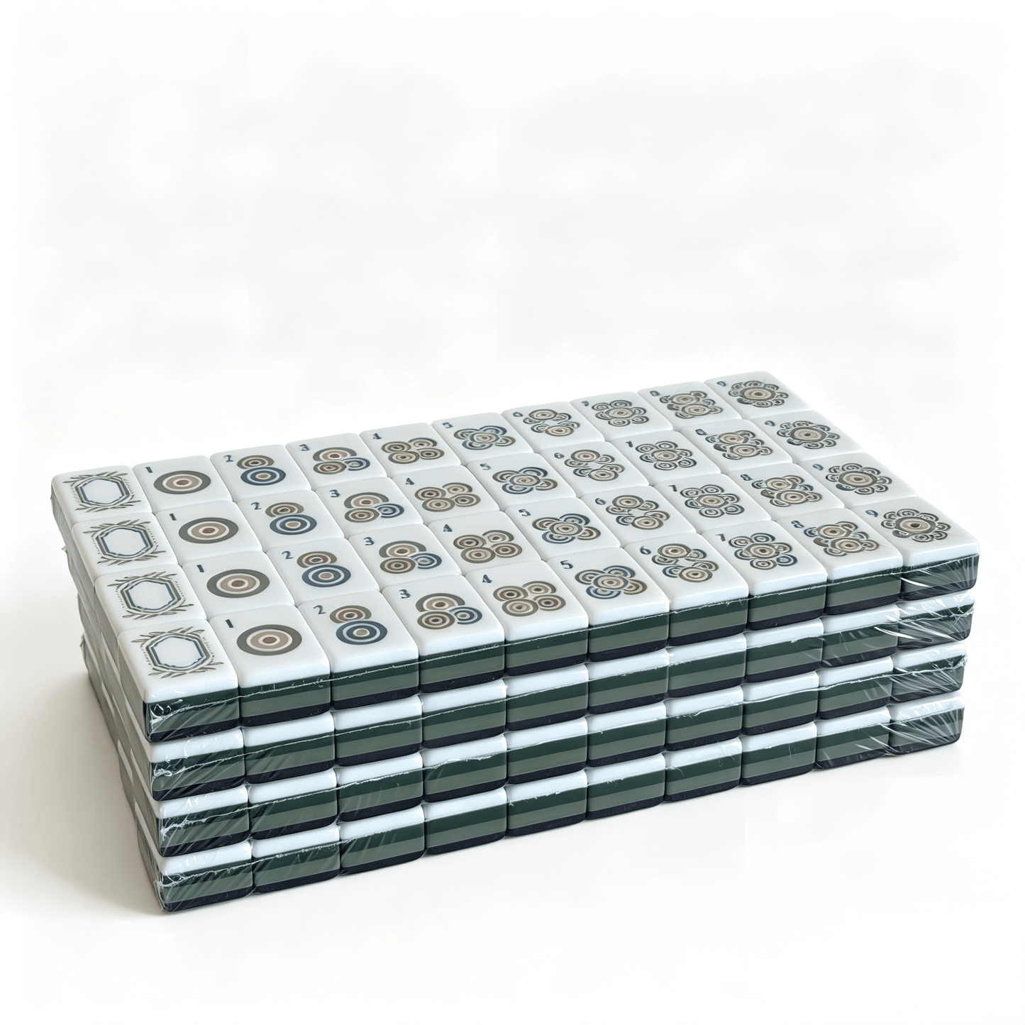 Tiger Strike American Mahjong Set by USA Mahjong Co. with 32g weighted tiles featuring bold tiger print backs.