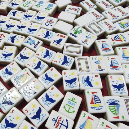 oastal_Breeze_Mahjong_Tiles_Set_Glossy_Orange_Summer-Striped_Tile_Backs_with_Nautical_Lighthouse_Dot_Whale-Tail_Bamboo_Sailboat_Character_Anchor_Wind_Beach-Vacation_Joker_American_Mahjong_Suit_Art