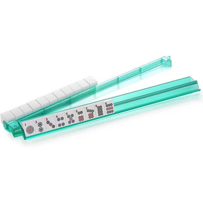 Green Acrylic Mahjong Rack and Pusher Single - Crystal Clear Tile Holder for American Mahjong
