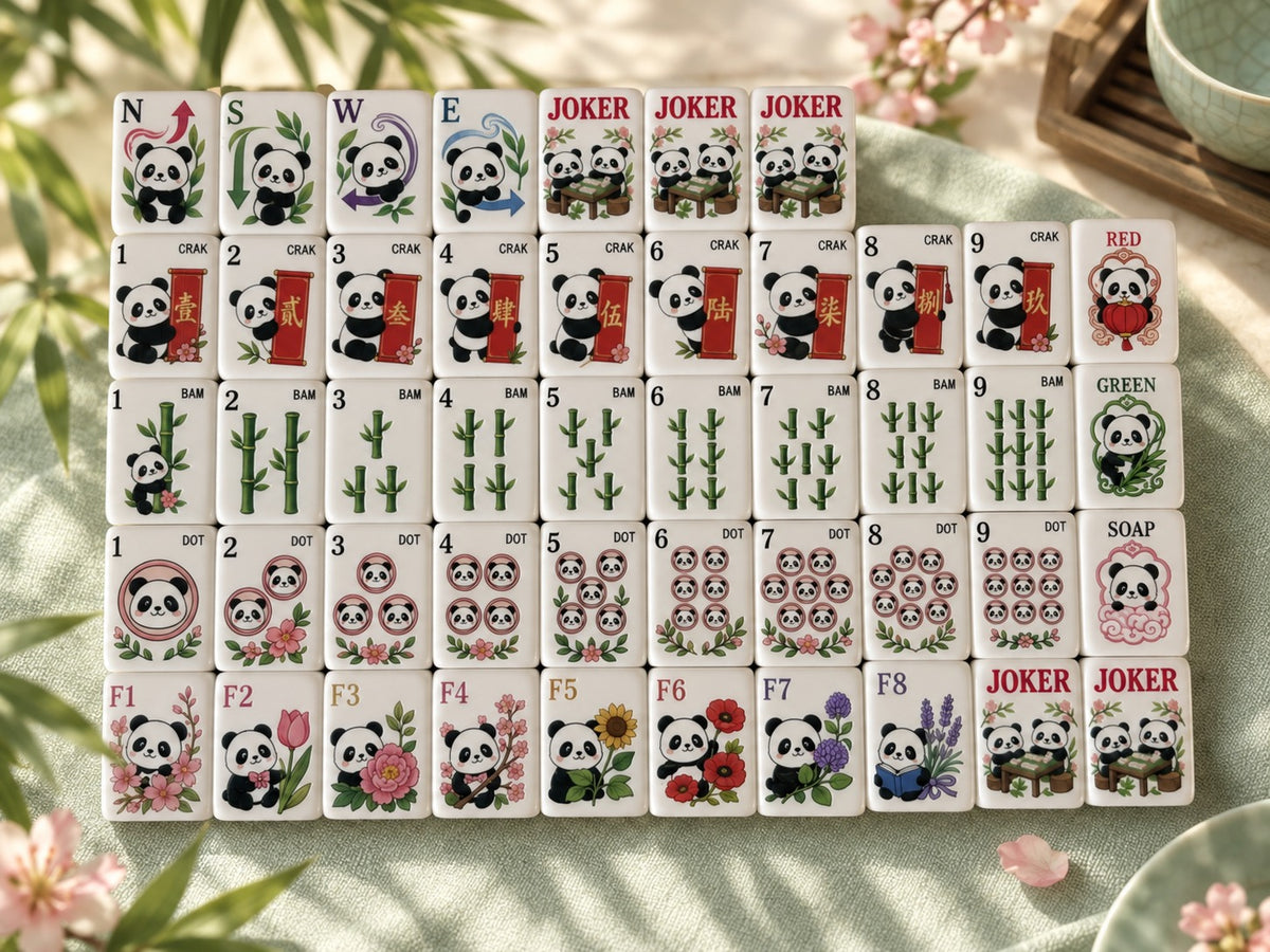 Panda Blossom | American Mahjong Tiles Set