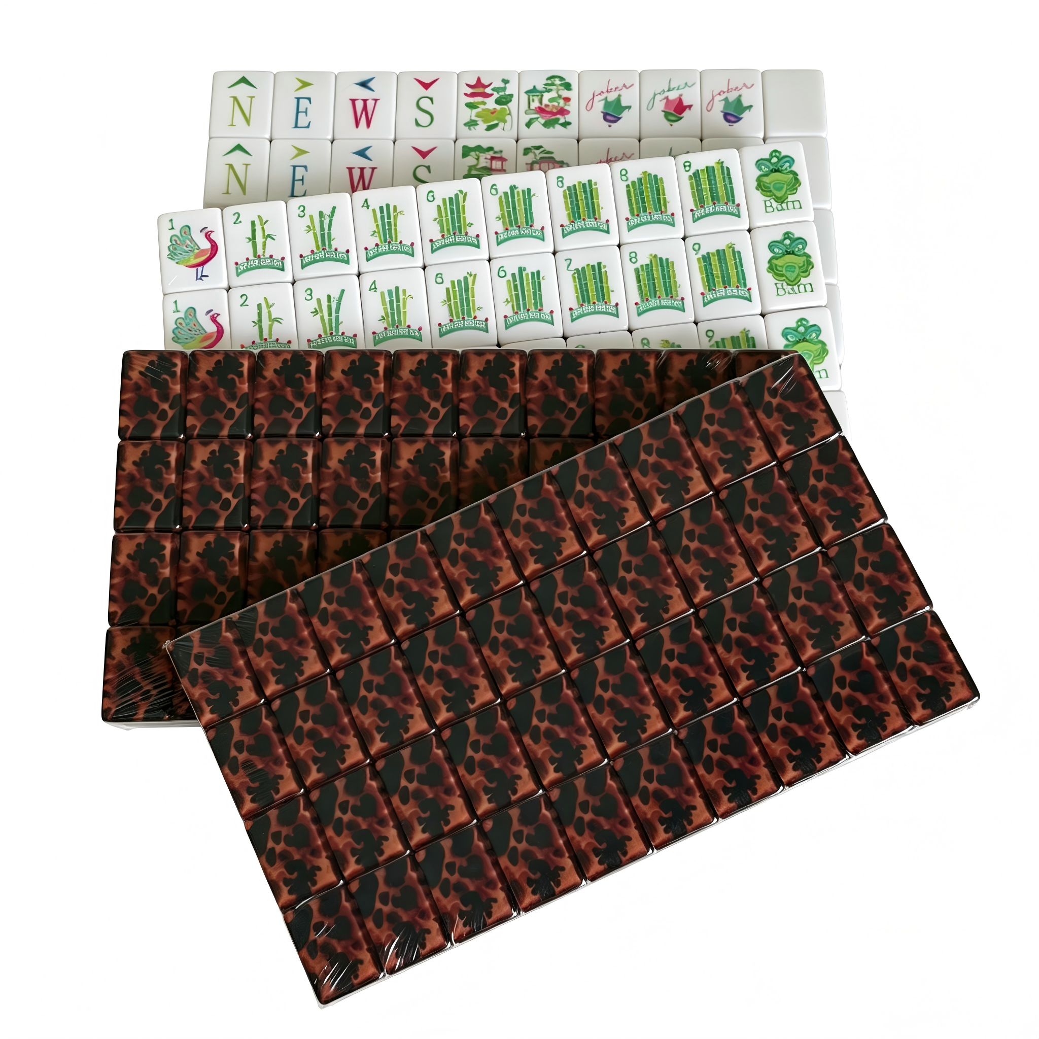 Amber Tortoise Collection - 166 American Mahjong Tiles including 8 Jokers and 4 Spares