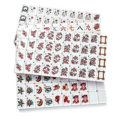 Berry Sorbet American Mahjong set by USA Mahjong Co. features 160 weighted tiles with magenta backs