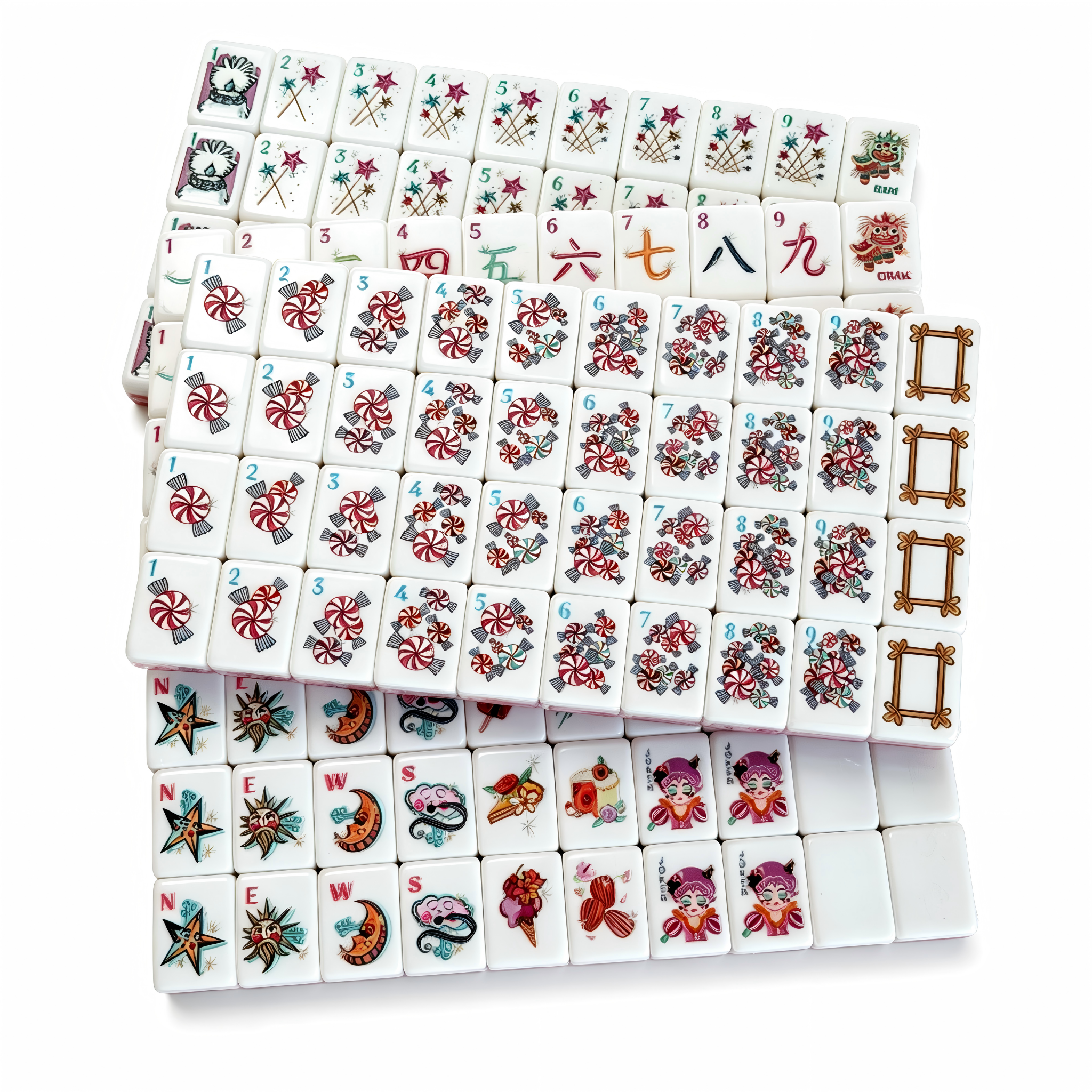 Berry Sorbet Collection - 166 American Mahjong Tiles including 8 Jokers and 4 Spares