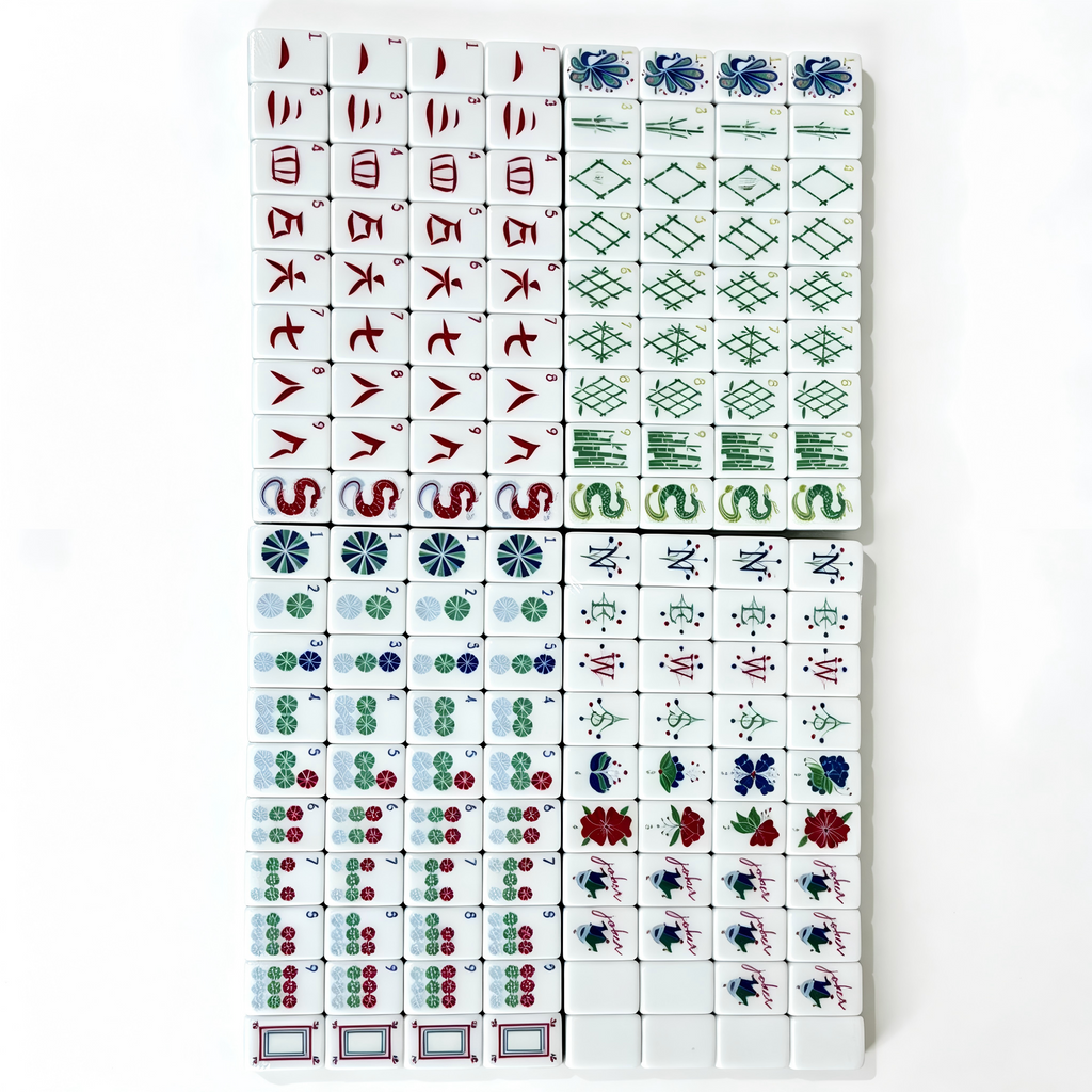 Coastal Teal Collection - 166 American Mahjong Tiles including 8 Jokers and 4 Spares