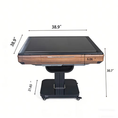 2 in 1 automatic mahjong dining table with tempered glass cover, multi purpose table for dining and mahjong game
