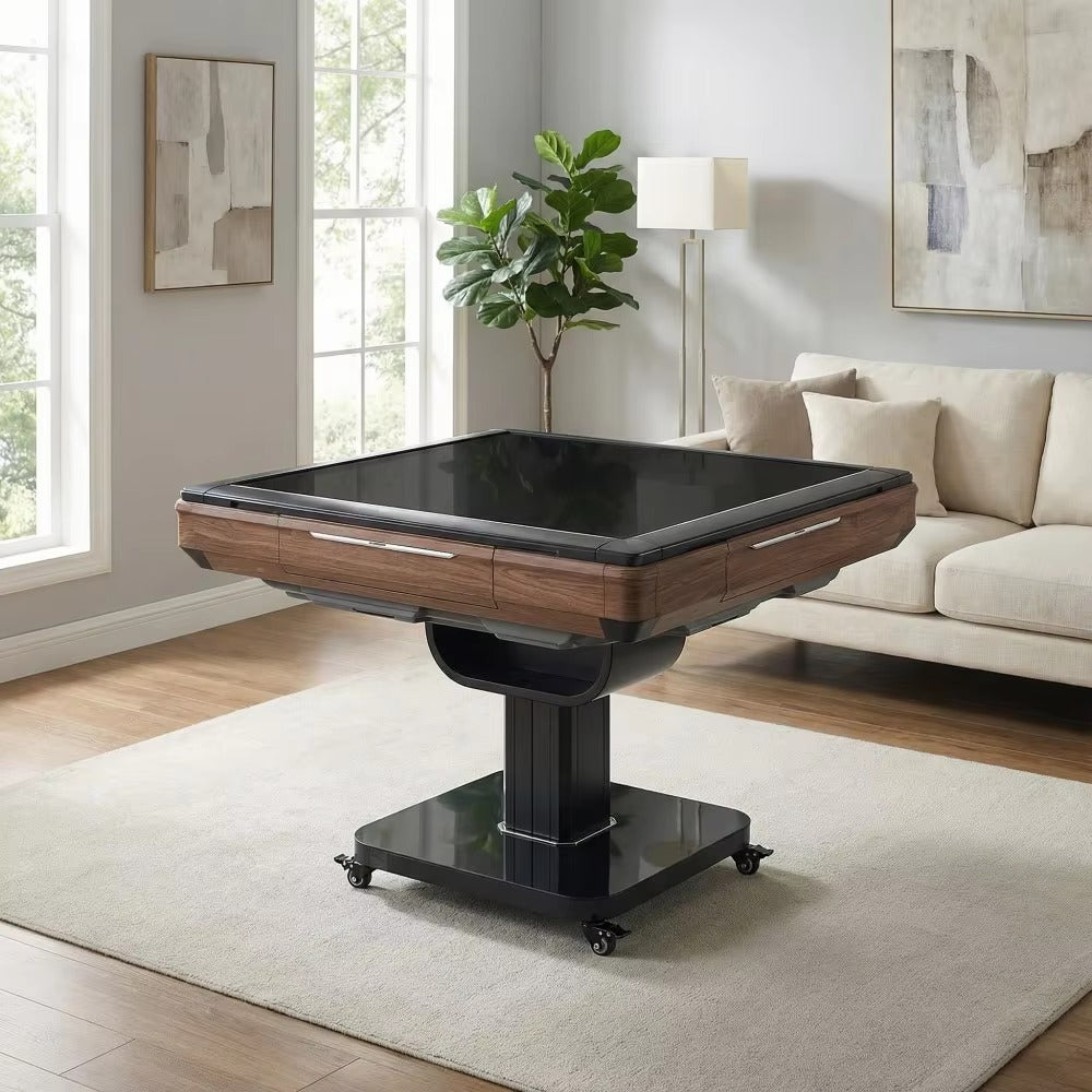 utomatic mahjong dining table with tempered glass cover, multi purpose table for dining and mahjong game