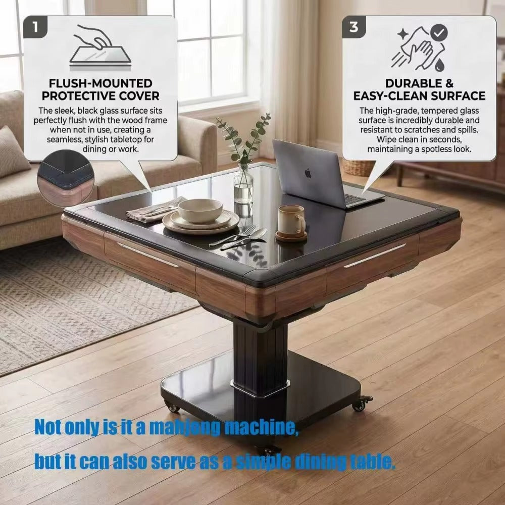 automatic mahjong table, electric mahjong machine, american mahjong table, foldable mahjong table, mahjong dining table combo, magnetic mahjong tiles, home game table, 2 in 1 mahjong table, portable mahjong table
