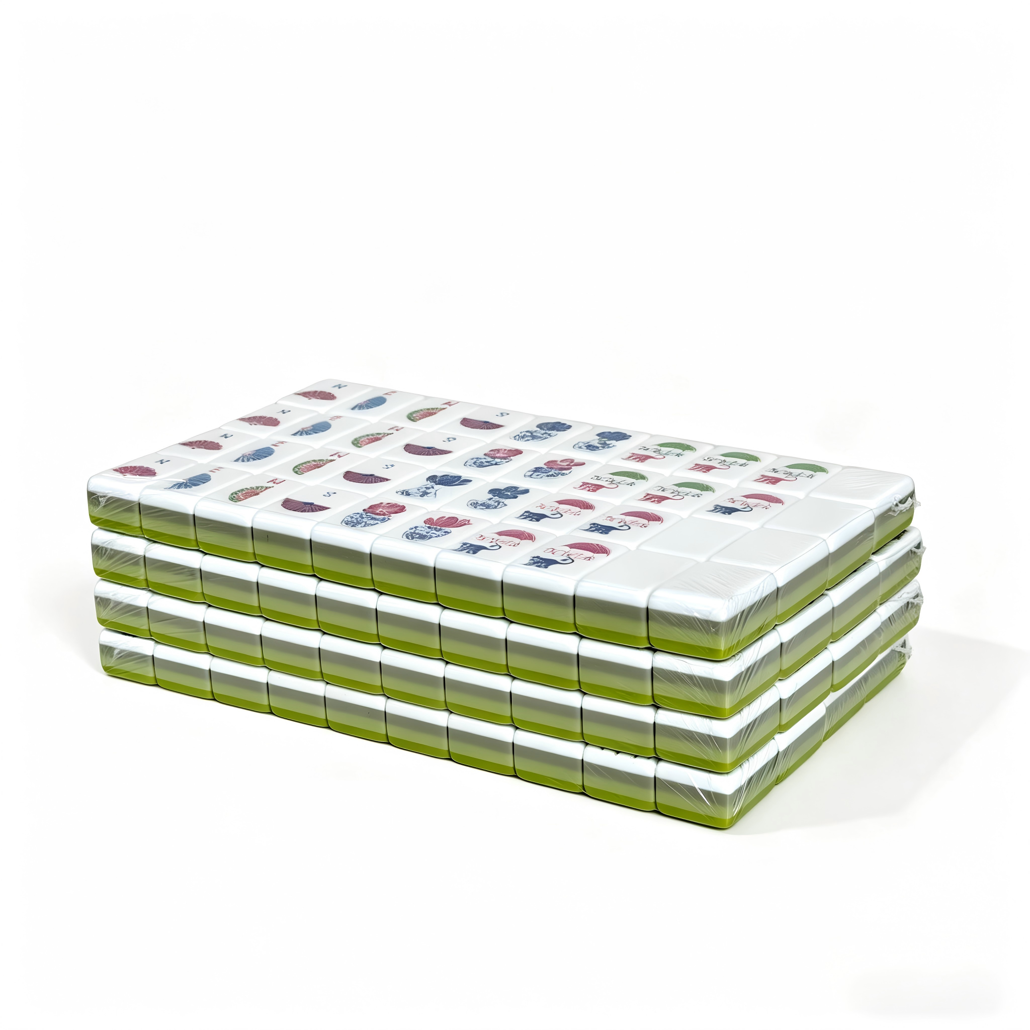 Detailed Side View of Quad-Layer Tiles - Solid Apple Green and Clear Acrylic Layers
