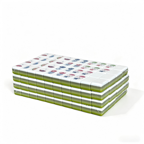Detailed Side View of Quad-Layer Tiles - Solid Apple Green and Clear Acrylic Layers