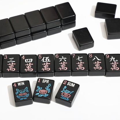 Durable Melamine Mahjong Crak and Flower Tiles - NMJL Standard SPR SUM WIN Markings