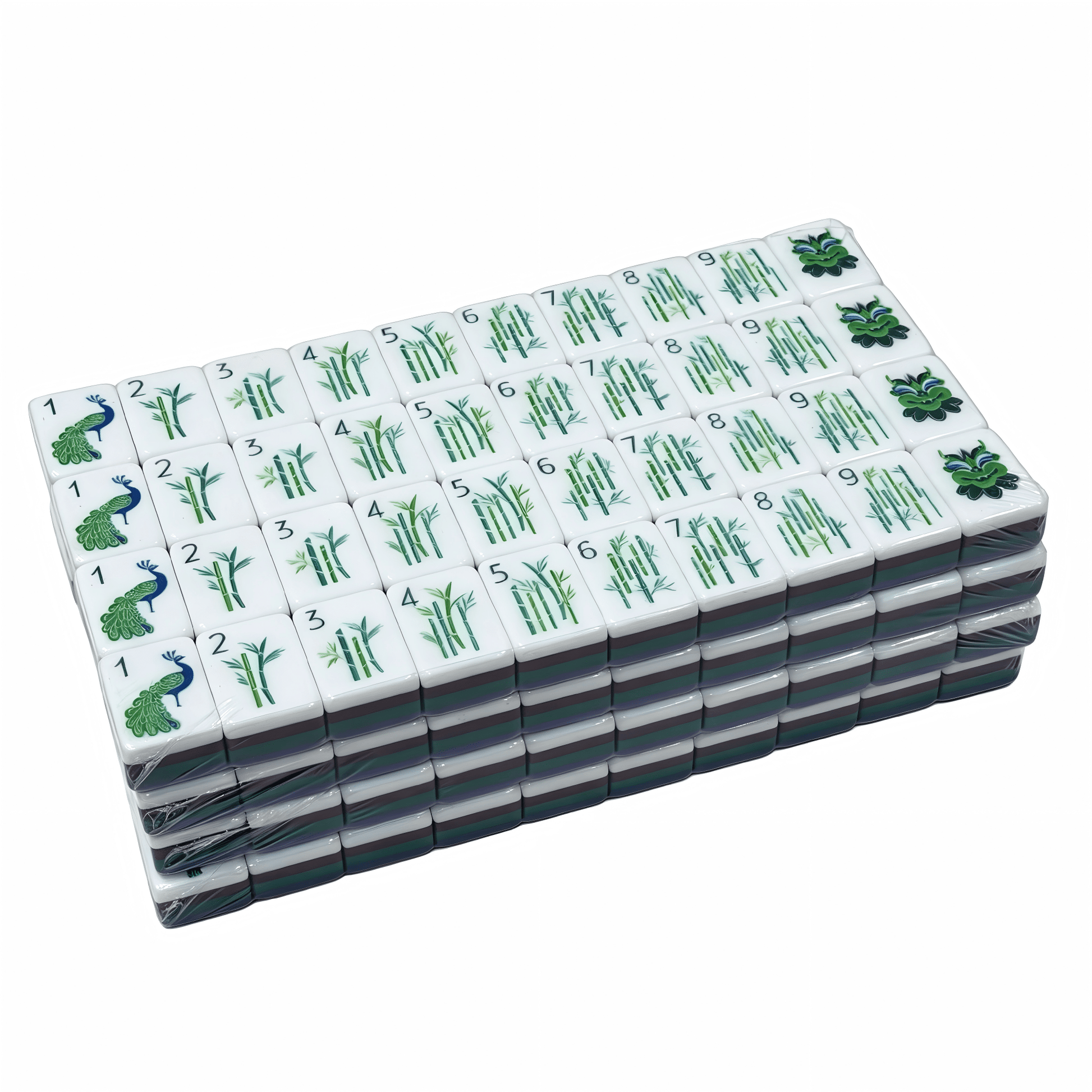 American Mahjong Set by USA Mahjong Co. featuring 160 weighted tiles with shimmering purple glitter backs and jokers.