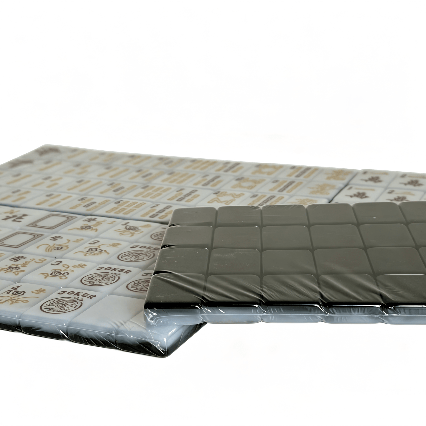 Black Onyx American Mahjong Set by USA Mahjong Co. featuring 166 weighted acrylic tiles with high-contrast engravings