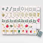 Fairways & Flowers | American Mahjong Set - 166 Tiles with Green Striped Backs