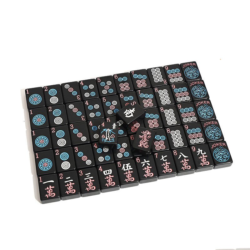 Melamine American Mahjong Set on Mat with Translucent Racks and Pushers for Tournament Play