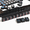Melamine NMJL Tournament Mahjong - Black Crak Tiles with Neon Numerals and English Letters