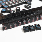 Melamine NMJL Tournament Mahjong - Black Crak Tiles with Neon Numerals and English Letters