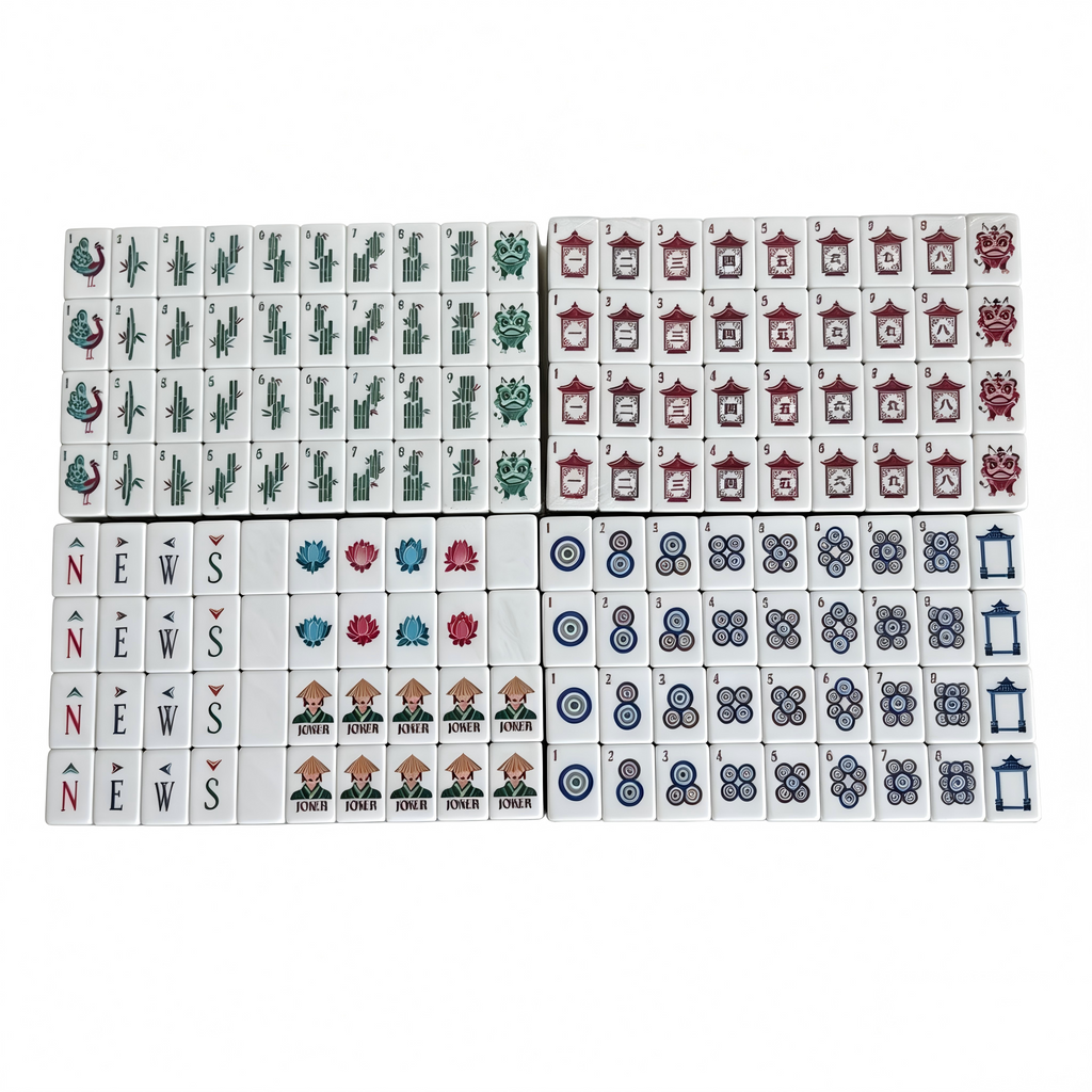 Olive Grove Collection - 166 American Mahjong Tiles including 8 Jokers and 4 Spares