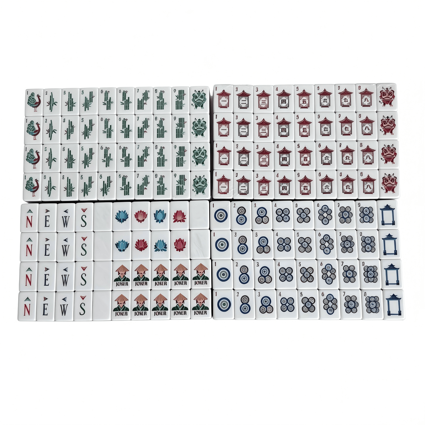 Olive Grove Classic American Mahjong Set by USA Mahjong Co. with 166 weighted acrylic tiles