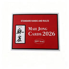 Red 2026 Mah Jong Card - Standard Hands and Rules Reference Card for American Mahjong Players