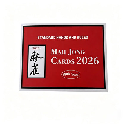 Red 2026 Mah Jong Card - Standard Hands and Rules Reference Card for American Mahjong Players