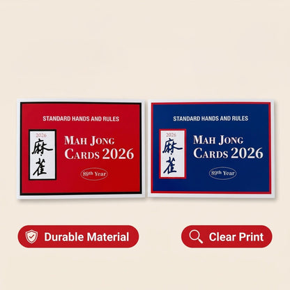 Red and Navy 2026 Mahjong Cards stacked - American Mahjong Standard Hands and Rules 89th Year