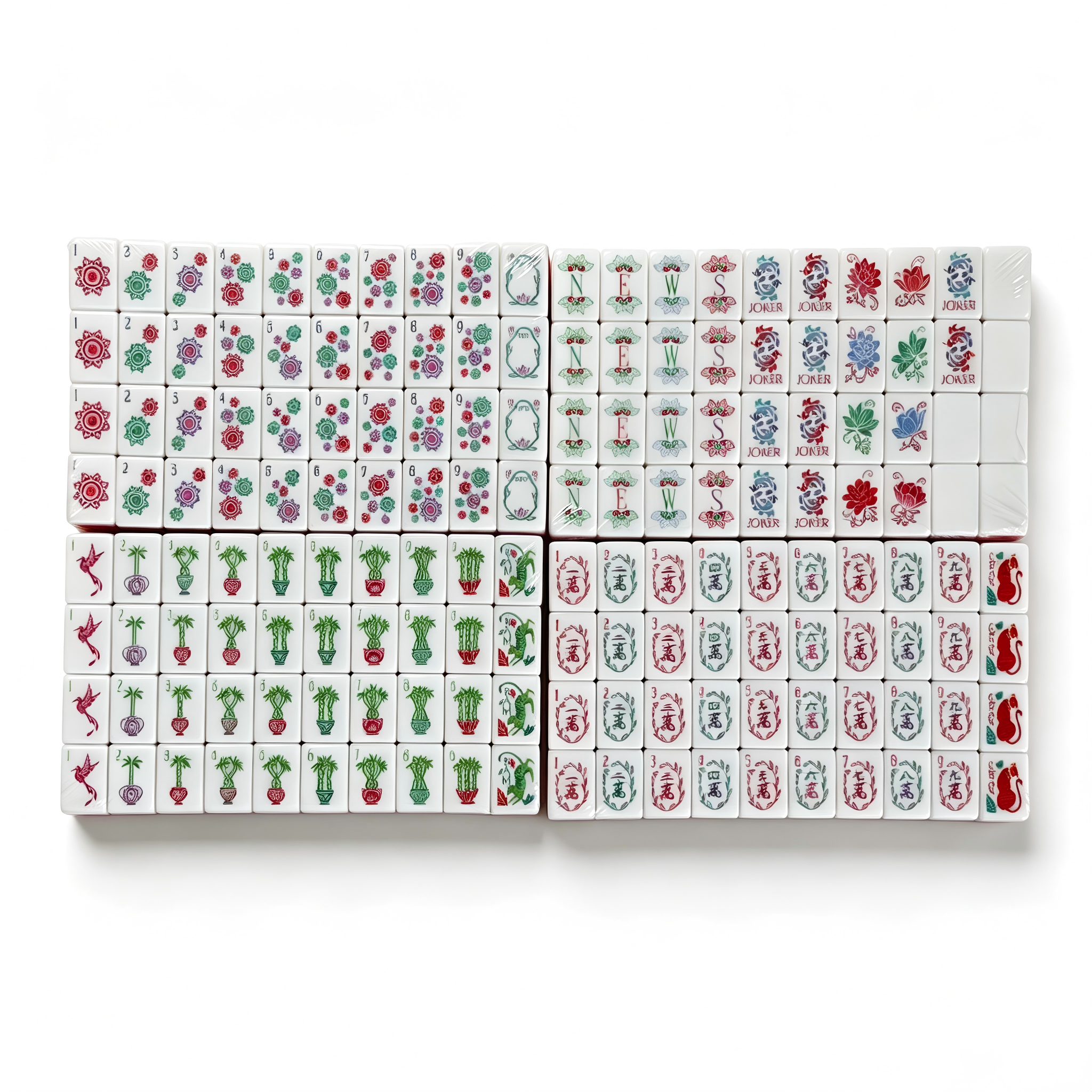 Rose Quartz Collection - 166 American Mahjong Tiles including 8 Jokers and 4 Spares
