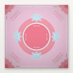 Pink floral American Mahjong mat by USA Mahjong Co., 800mm non-slip rubber with sacred lotus design, 3mm thick for stable play.