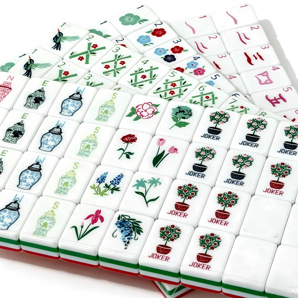 Scarlet Empress Collection - 166 American Mahjong Tiles including 8 Jokers and 4 Spares