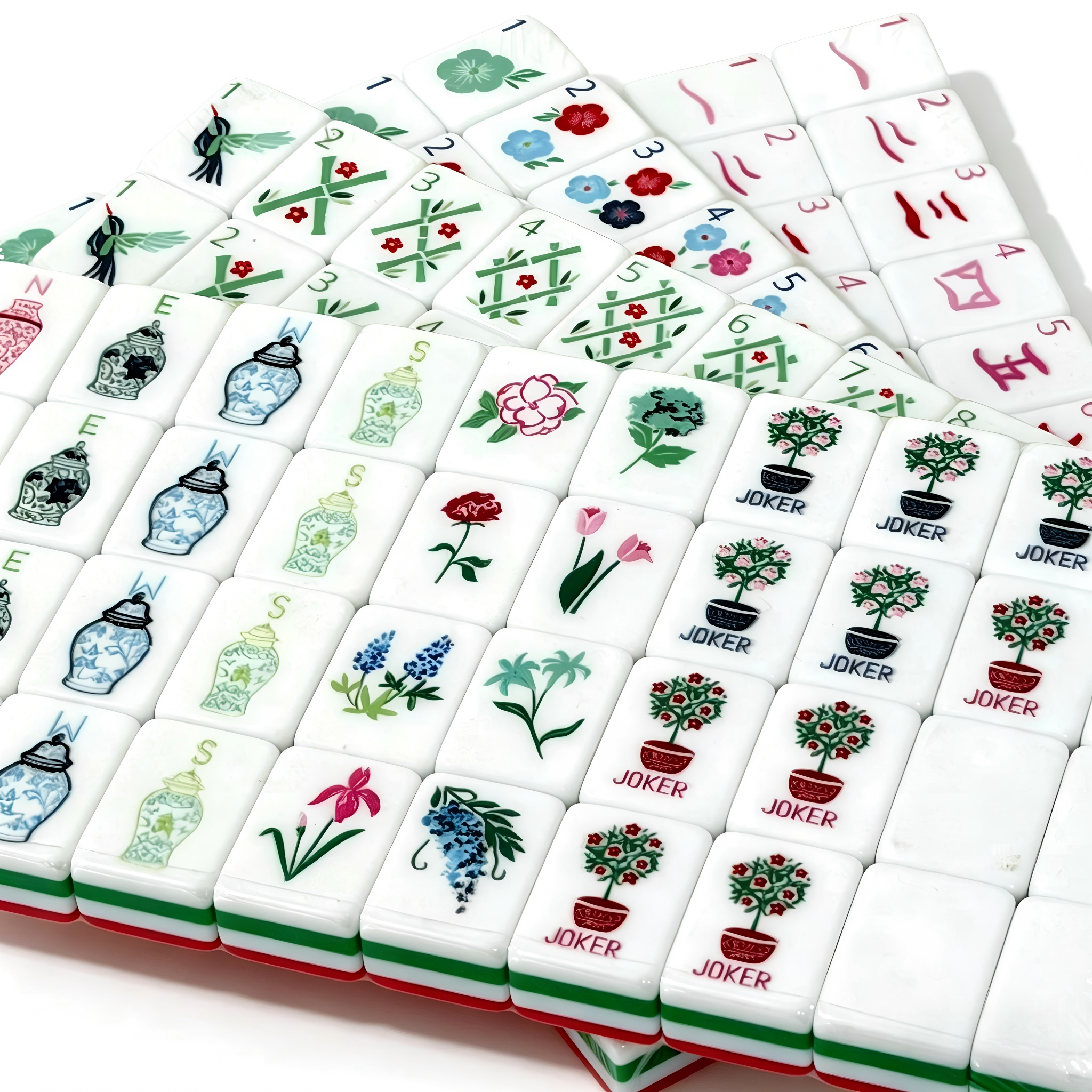 Scarlet Empress Collection - 166 American Mahjong Tiles including 8 Jokers and 4 Spares