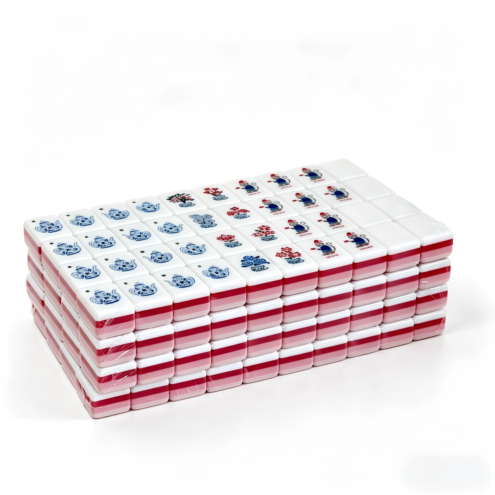 Side Profile of 32g Weighted Pink Peony Tiles - Professional Solid Pink Aesthetic and Thickness