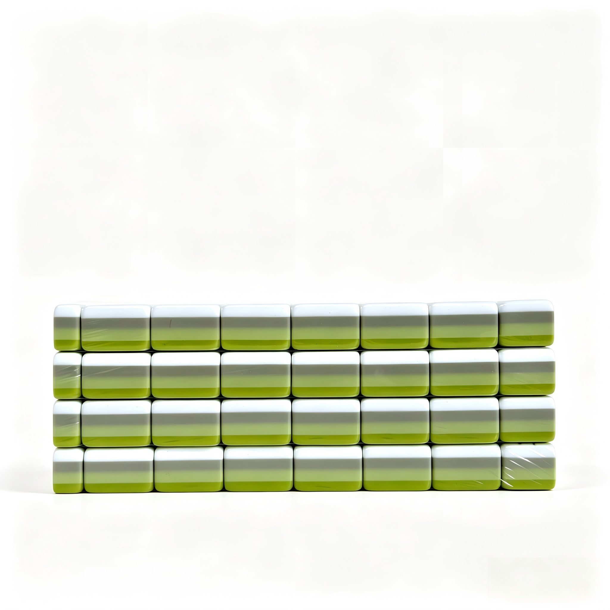 Side Profile of 32g Weighted Quad-Layer Tiles - Crisp Apple Green Aesthetic and Thickness