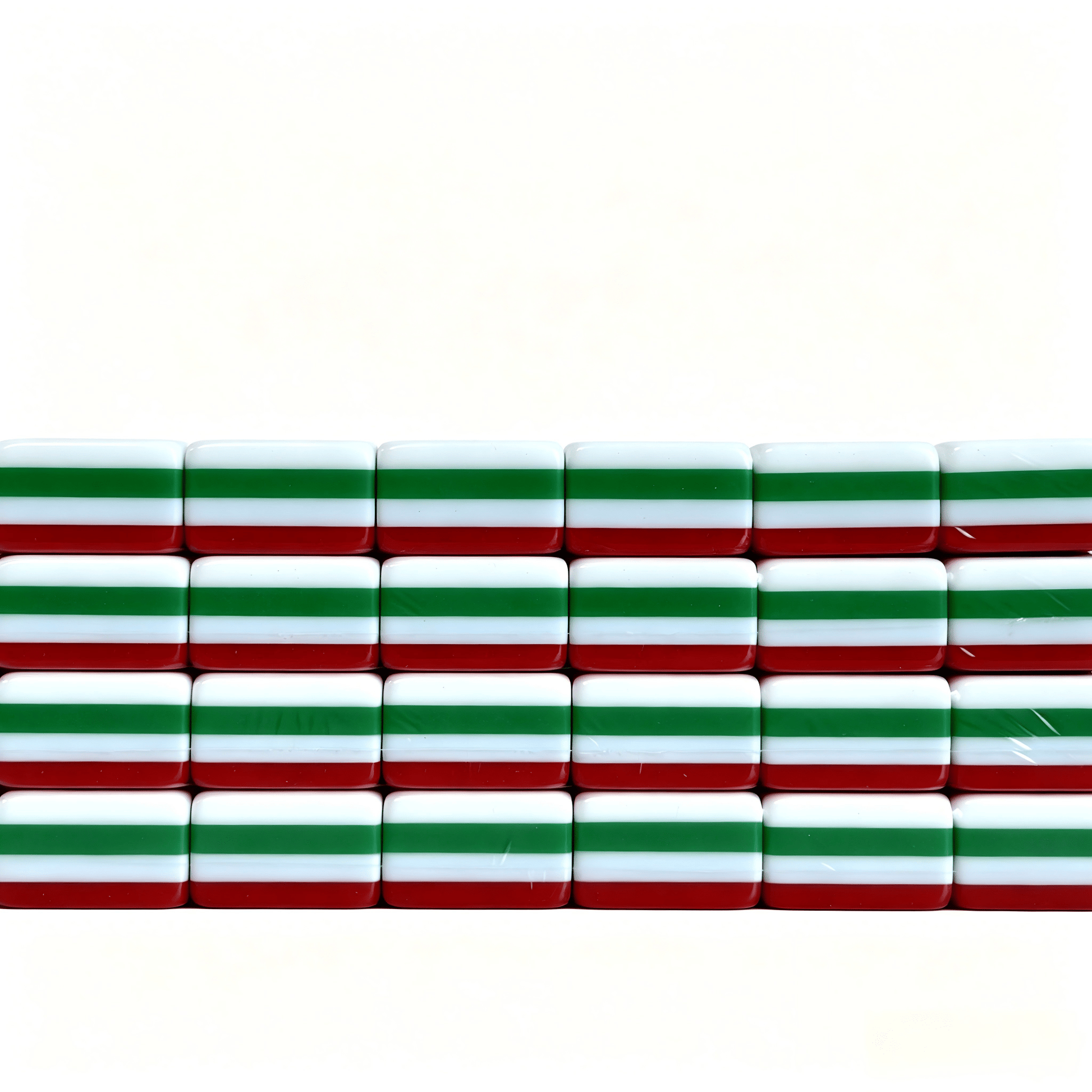 32g Scarlet Empress American Mahjong tiles by USA Mahjong Co., featuring weighted acrylic tiles with bold ruby red backs.