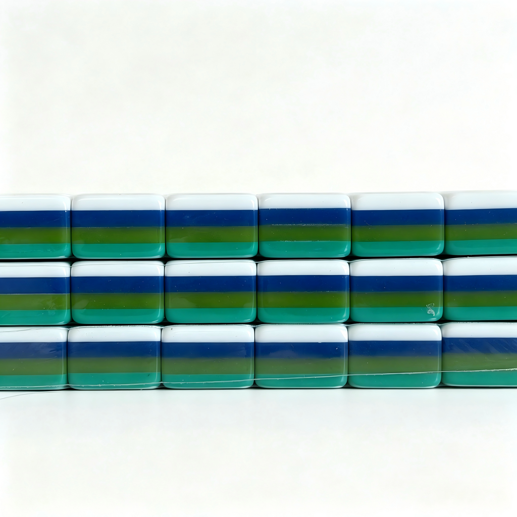 Side Profile of 32g Weighted Teal Lagoon Tiles - Professional Ocean Aesthetic and Thickness