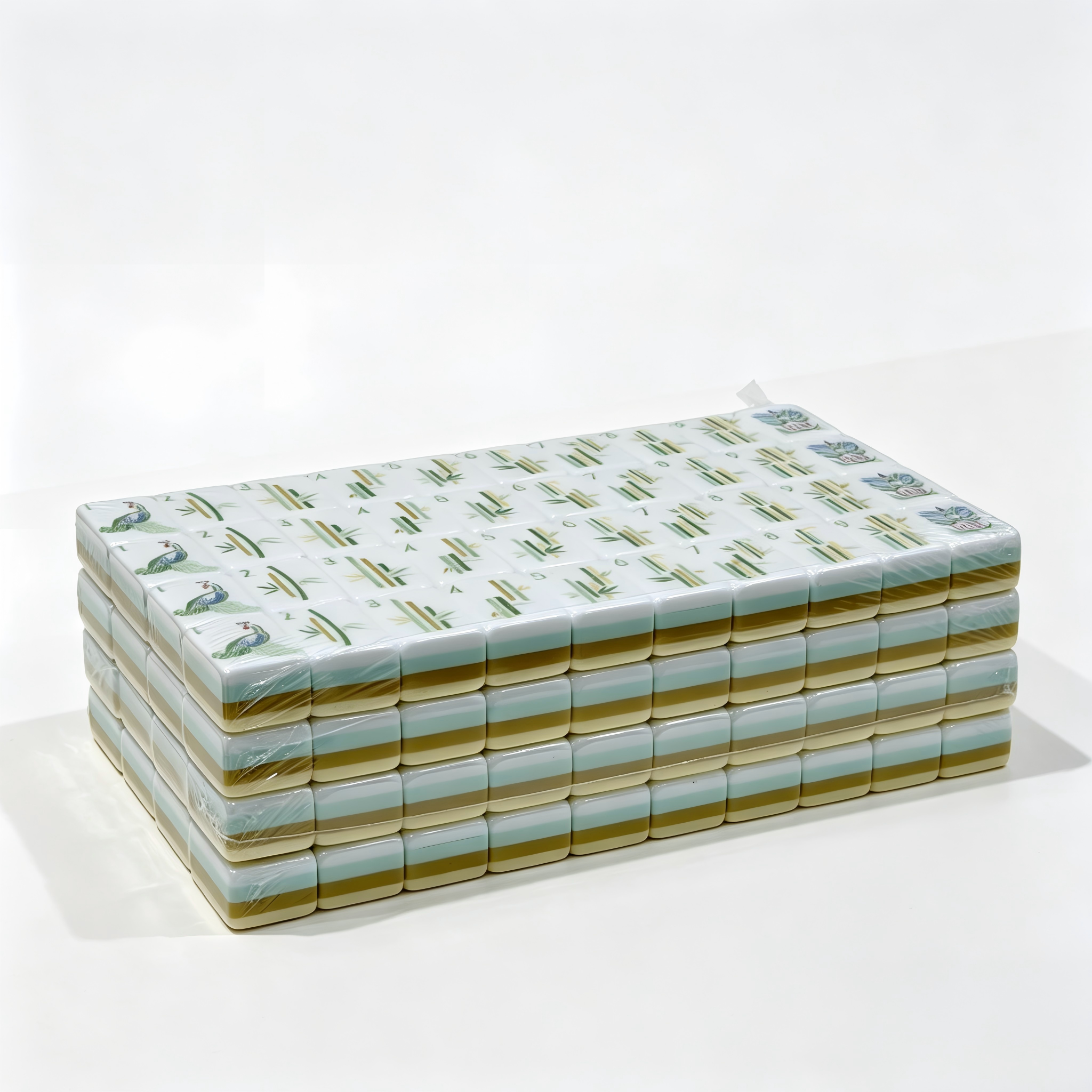 Side Profile of 32g Weighted Vanilla Bean Tiles - Professional Cream Aesthetic and Thickness