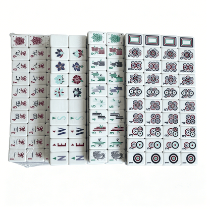 American Mahjong Set by USA Mahjong Co. featuring 166 weighted acrylic tiles with deep petrol backs