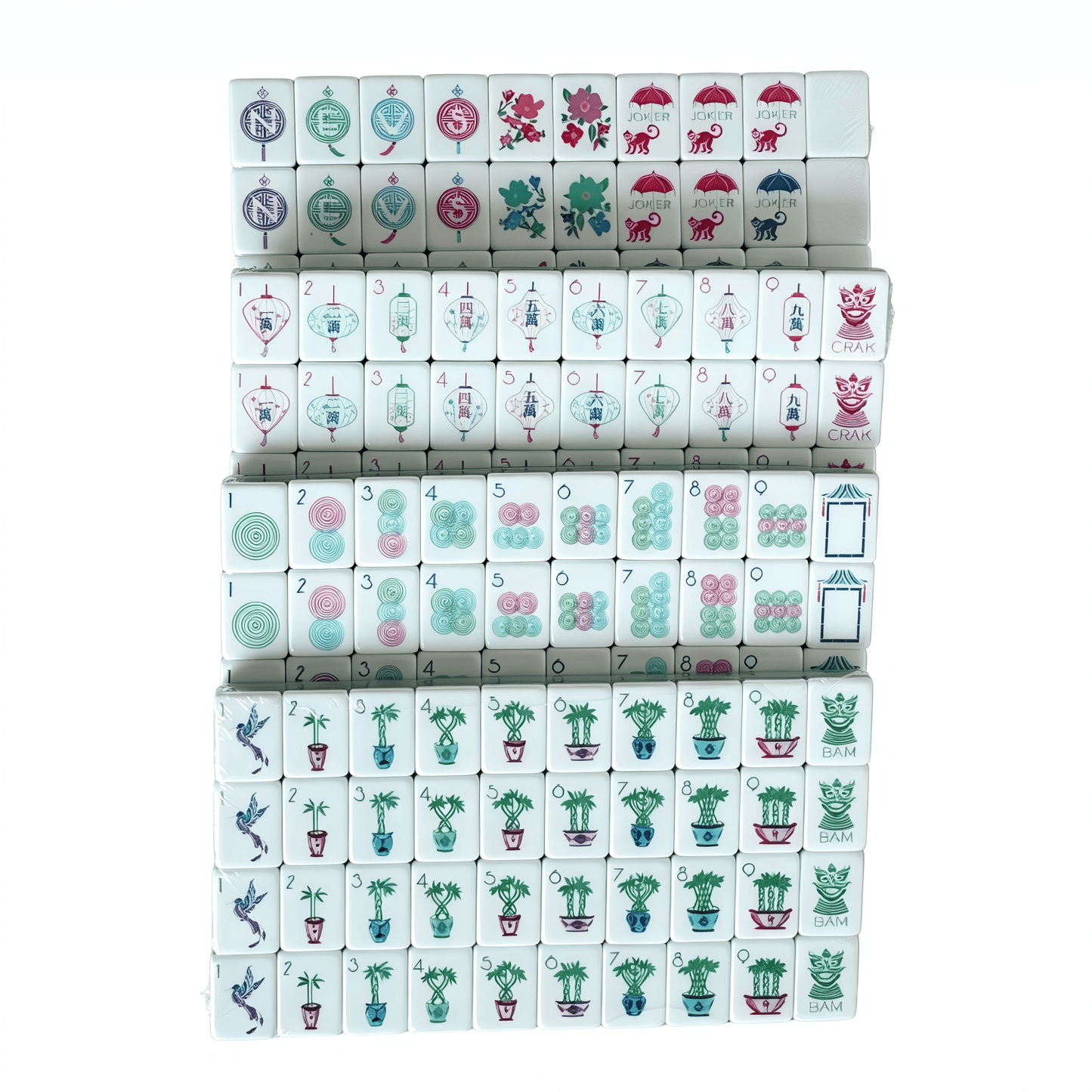 Heritage American Mahjong Set by USA Mahjong Co. with 160 teal-backed tiles, including 8 jokers and 4 spare tiles