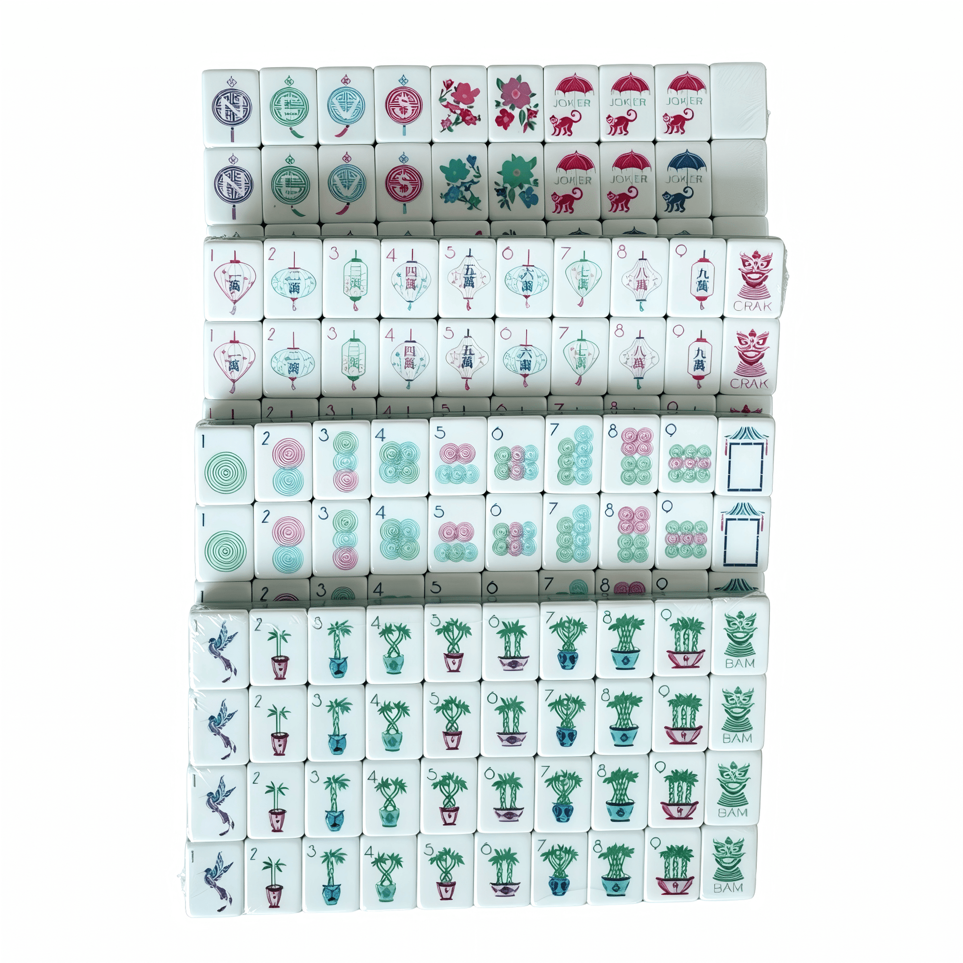 Heritage American Mahjong Set by USA Mahjong Co. with 160 teal-backed tiles, including 8 jokers and 4 spare tiles