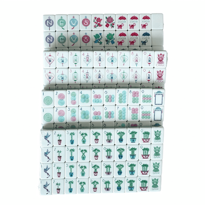 Heritage American Mahjong Set by USA Mahjong Co. with 160 teal-backed tiles, including 8 jokers and 4 spare tiles
