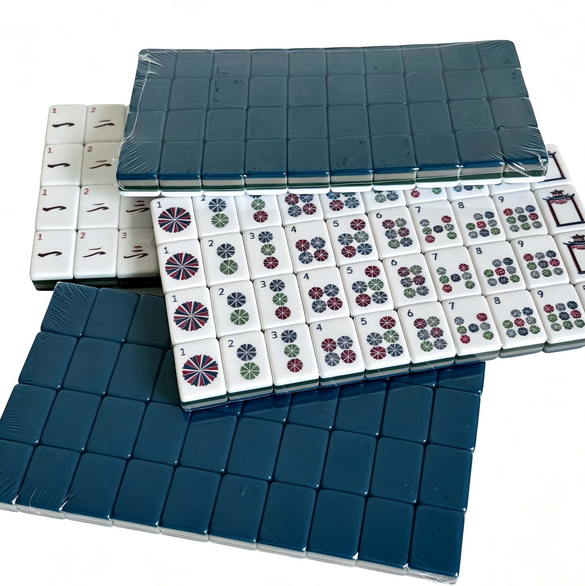 Teal Zenith Collection - 166 American Mahjong Tiles including 8 Jokers and 4 Spares