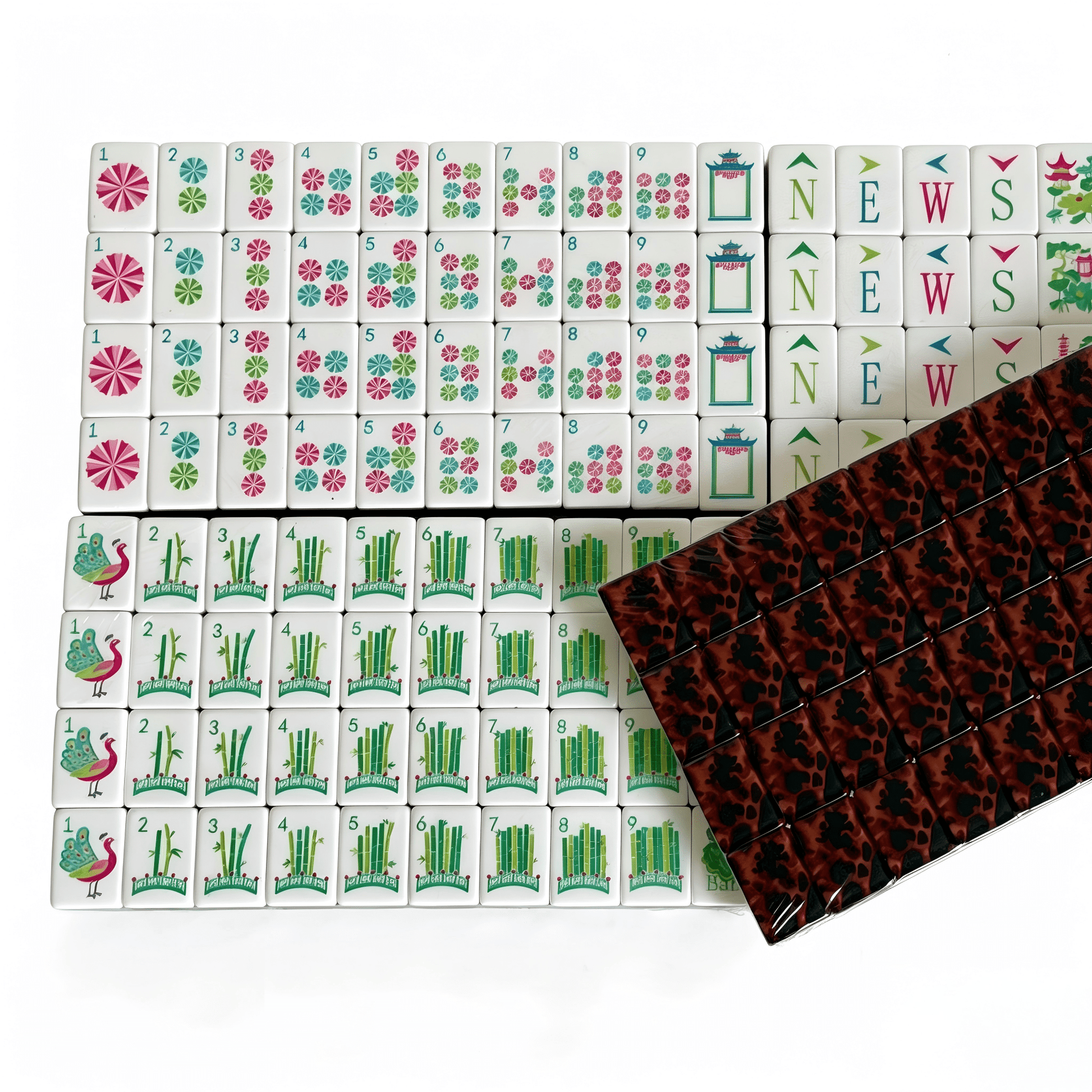 Amber Tortoise American Mahjong Set by USA Mahjong Co. with 166 weighted tiles, classic shell backs
