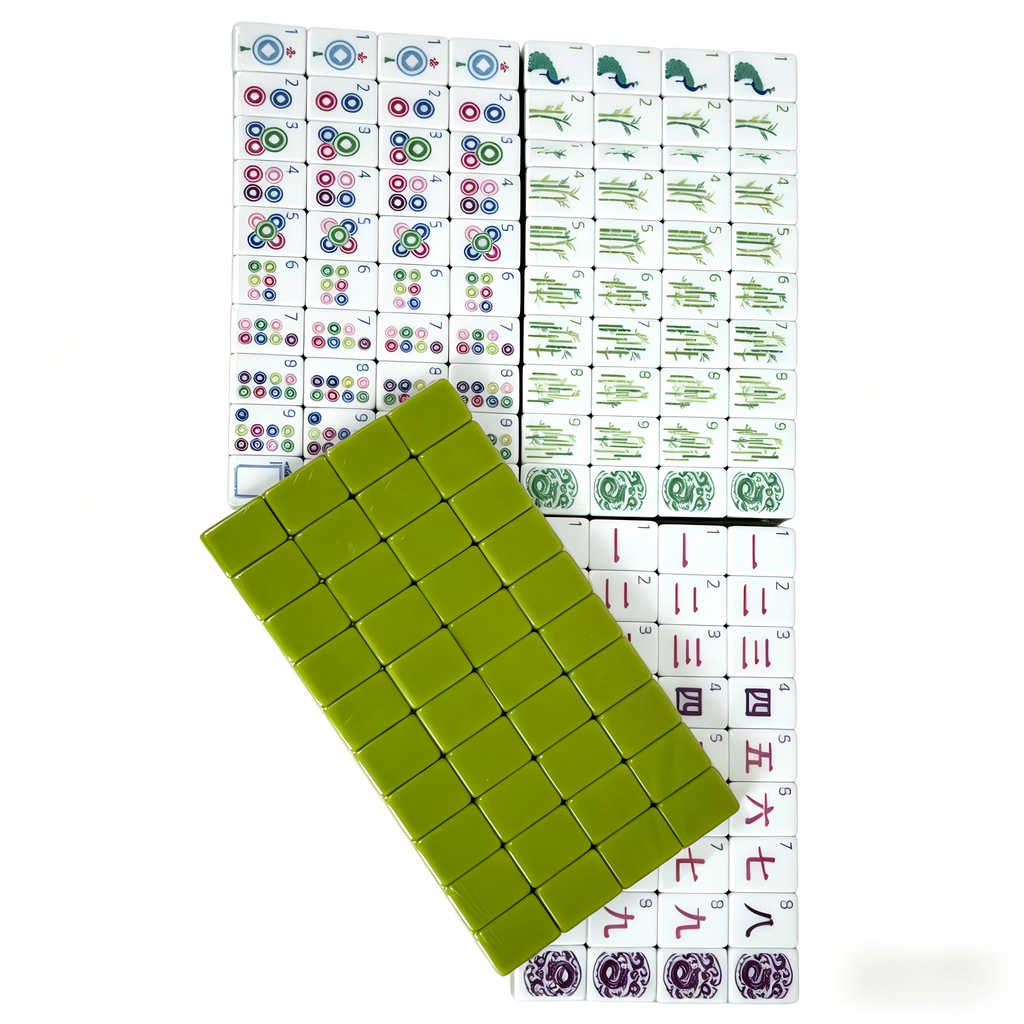 USA Mahjong Apple Mint Parfait Set - 166-Tile American Mahjong with Quad-Layer Apple Green Tiles