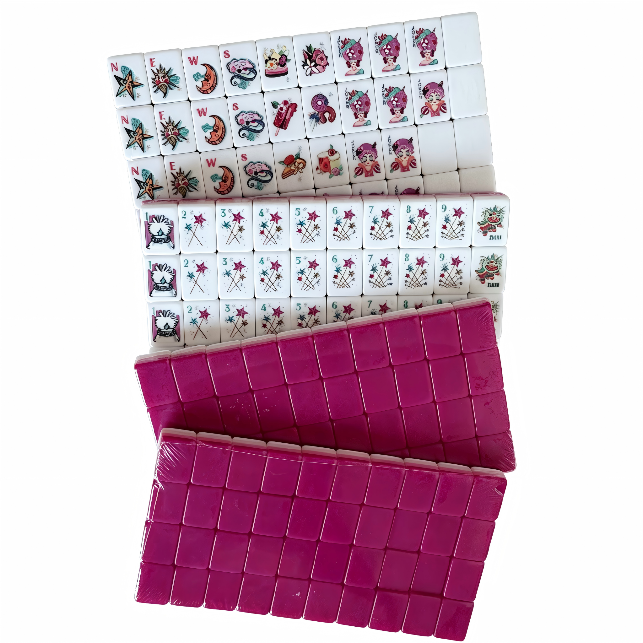 USA Mahjong Berry Sorbet Set - 166-Tile American Mahjong with 32g Weighted Pink-Red Tiles
