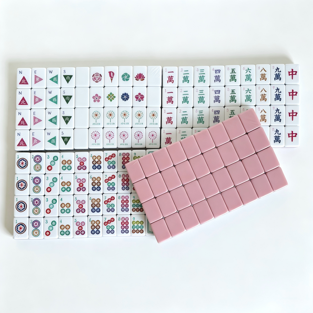 USA Mahjong Dusty Rose Set - 166-Tile American Mahjong with 32g Weighted Muted Blush Tiles
