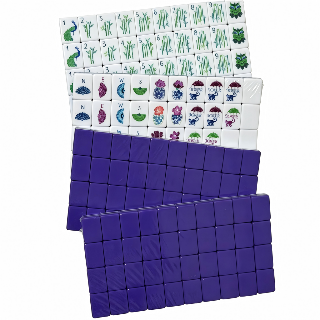 USA Mahjong Galaxy Sparkle Set - 166-Tile American Mahjong with 32g Weighted Purple Glitter Tiles