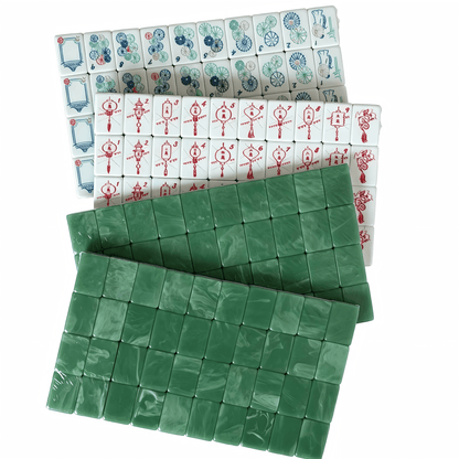 American Mahjong Set by USA Mahjong Co. featuring 160 weighted tiles with marbled sage green backs