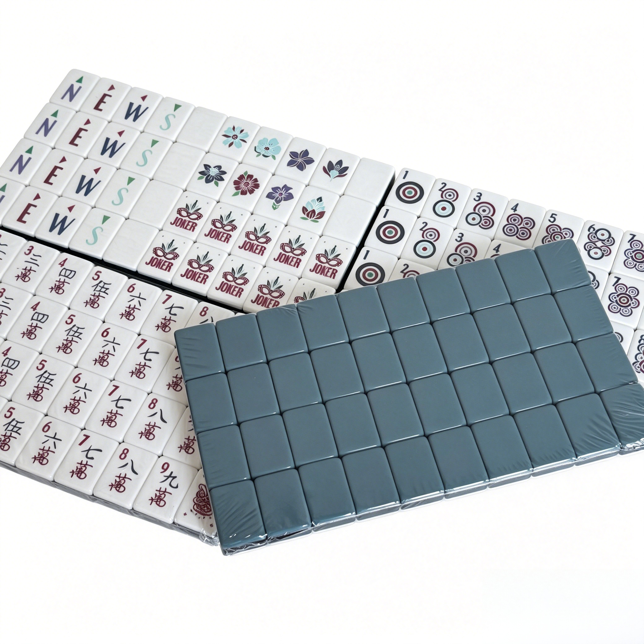 USA Mahjong Slate Compass Set - 166-Tile American Mahjong with 32g Weighted Blue-Grey Tiles