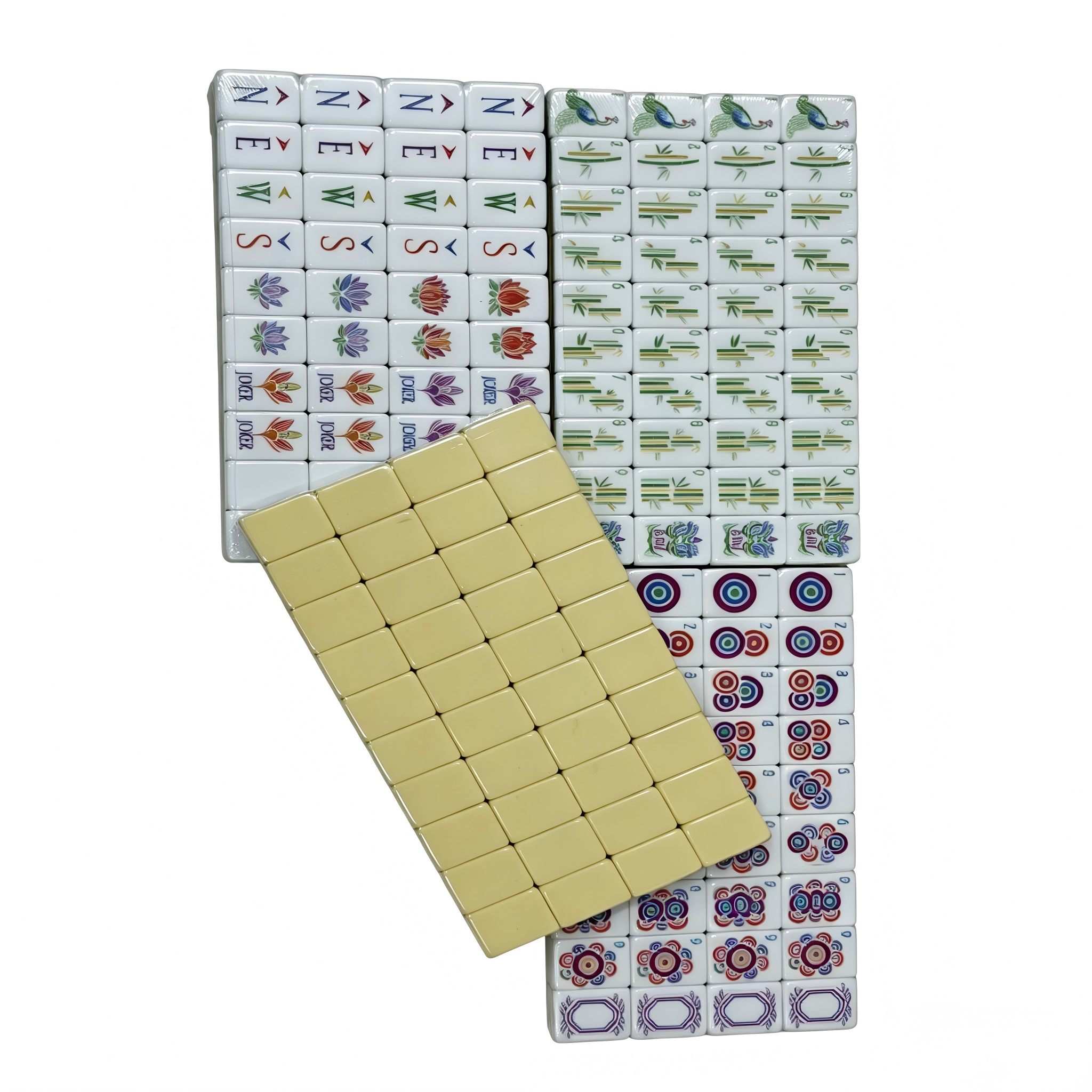 USA Mahjong Vanilla Bean Set - 166-Tile American Mahjong with 32g Weighted Creamy White Tiles