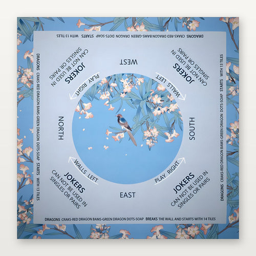 Light blue American Mahjong Mat by USA Mahjong Co., 800mm size with non-slip 3mm rubber, part of Serene Collection.