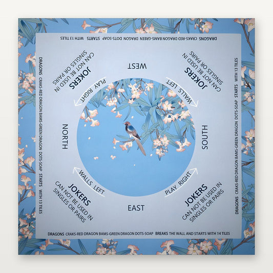 Professional 800mm American Mahjong Mat - 3mm Non-Slip Rubber (Light Blue & Serene Collection) - USA Mahjong Co.
