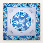 Light blue American Mahjong Mat by USA Mahjong Co. featuring non-slip 3mm rubber surface with elegant cerulean and kingfisher design.